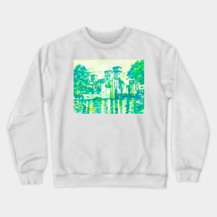 SCALIGERO CASTLE in SIRMIONE - watercolor painting Crewneck Sweatshirt